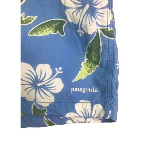 Patagonia Women Board Short Swim trunks Blue White Green Floral Drawstring 5 / S - Picture 2 of 13